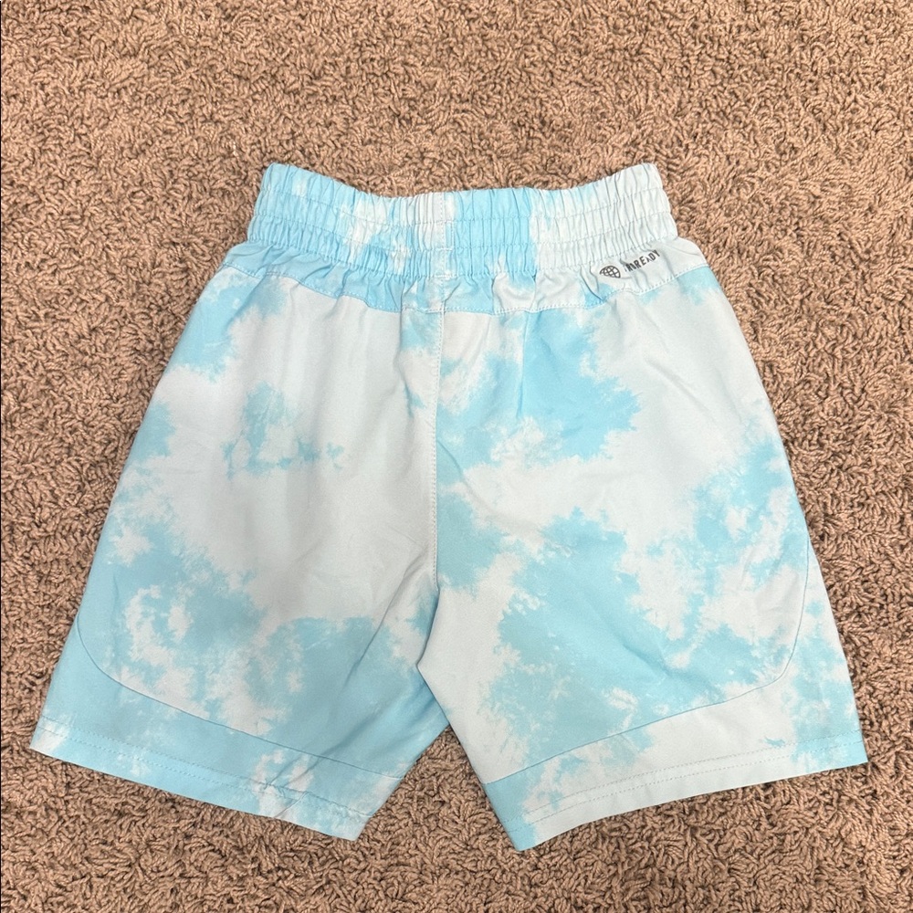 adidas Kids Aeroready Sky Blue Shorts - Picture 3 of 4